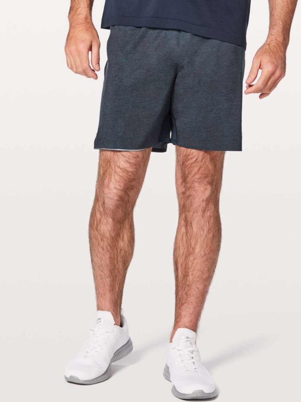 Lululemon Surge Short Linerless 7" Heathered Texture Printed Iron Blue True Navy